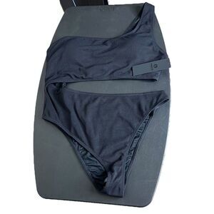 NWT Mono B Solid ack Asymmetrical One Piece Swimsuit 3XL